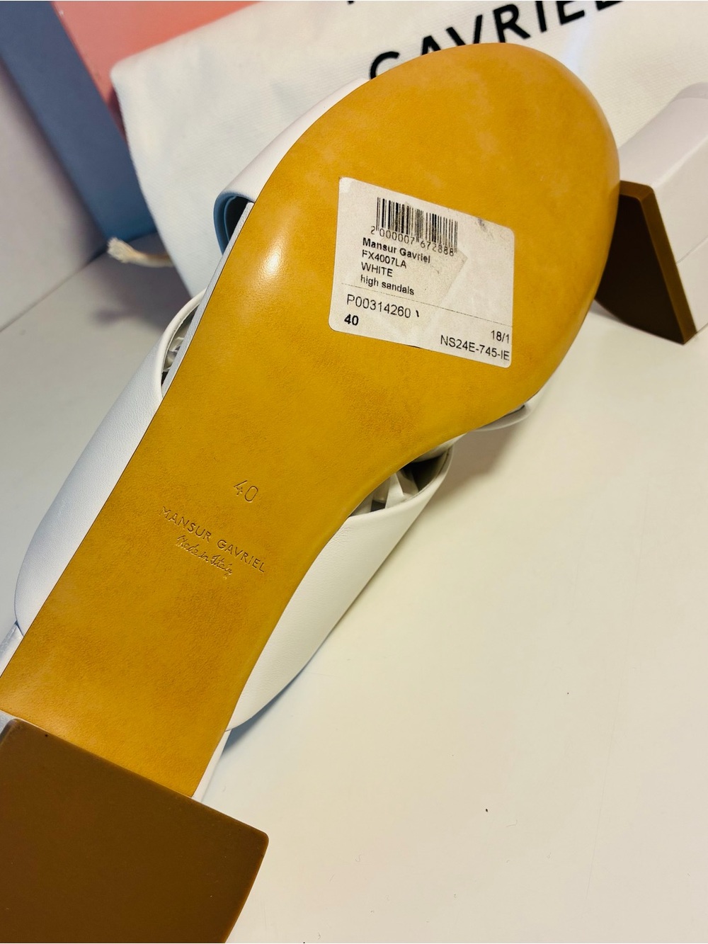 Mansur Gavriel Women’s Crossover White High Sandals W/Bag Size 40 - Picture 3 of 11